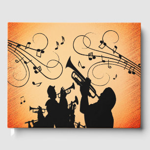 Livro De Visitas Trompet Section Jazz Music Orange Rust