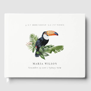Livro De Visitas Tucano da Floresta Tropical Fauna Aniversário de Q