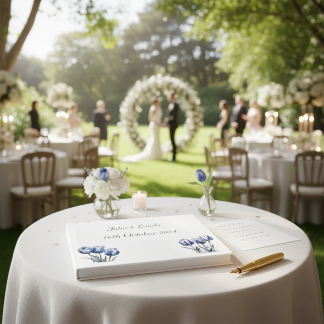 Livro De Visitas Tulipas no Azul Delft (Criador carregado)