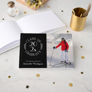Livro De Visitas Turma de 2026 Foto de Graduado Padrão Preto Format