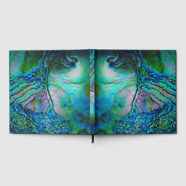 Livro De Visitas Turquesa e Concha de Abalone Azul