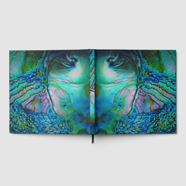 Livro De Visitas Turquesa e Concha de Abalone Azul (Completo)