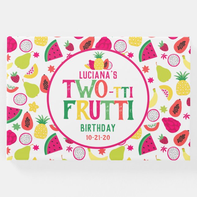 Livro De Visitas Tutti Frutti Tropical, segundo aniversário de 2-tt (Frente)