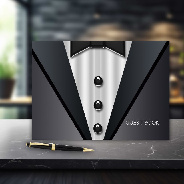 Livro de Visitas Tuxedo (Tuxedo wedding and any occasion guest book.)