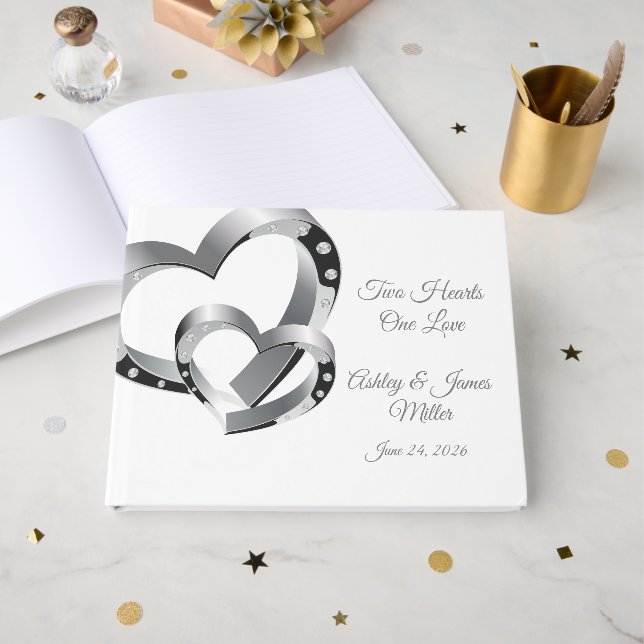 Livro De Visitas Two Hearts (Frente aberta)