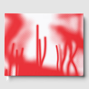 Livro De Visitas Um design gráfico com vermelho e laranja em negrit