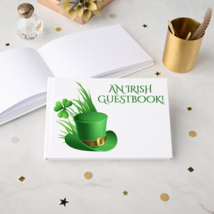 Livro De Visitas Um Leprechaun de Texto de Costume Irlandês Chapeu