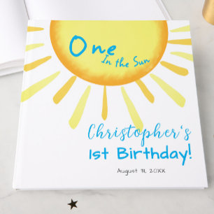 Livro De Visitas Um No Sol Azul Primeiro Aniversário Personalizado