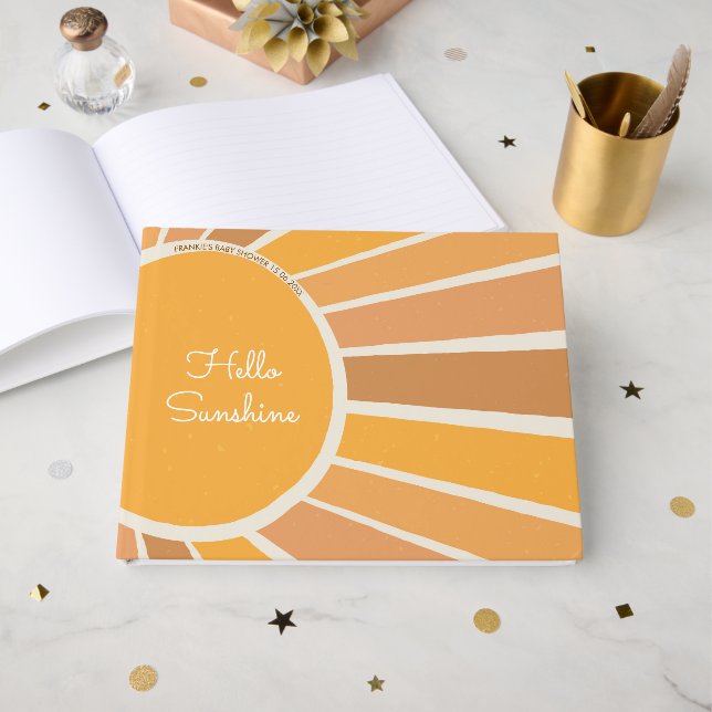 Livro De Visitas Um pequeno raio de Sol Chuveiro de Bebê (Frente aberta)