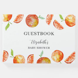 Livro De Visitas Um pequeno truque no caminho Chá de fraldas laranj