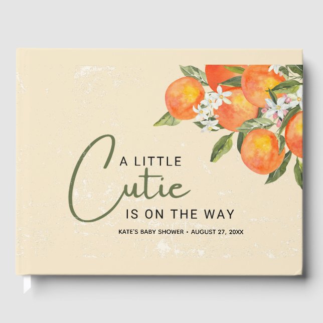 Livro De Visitas Uma Pequena Cutie Está No Caminho Da Laranja Citru (Frente)