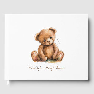 Livro De Visitas Urso de Teddy De Cores Aquáticas