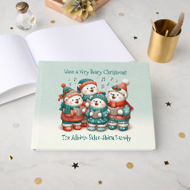 Livro De Visitas Ursos Polares Fofos Cantam Tenham um Natal Muito P