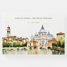 Livro De Visitas Vaticano Roma Itália Watercolor Landscape Weding