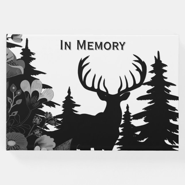 Livro De Visitas Veado com grande rack sem memória florestal (Frente)