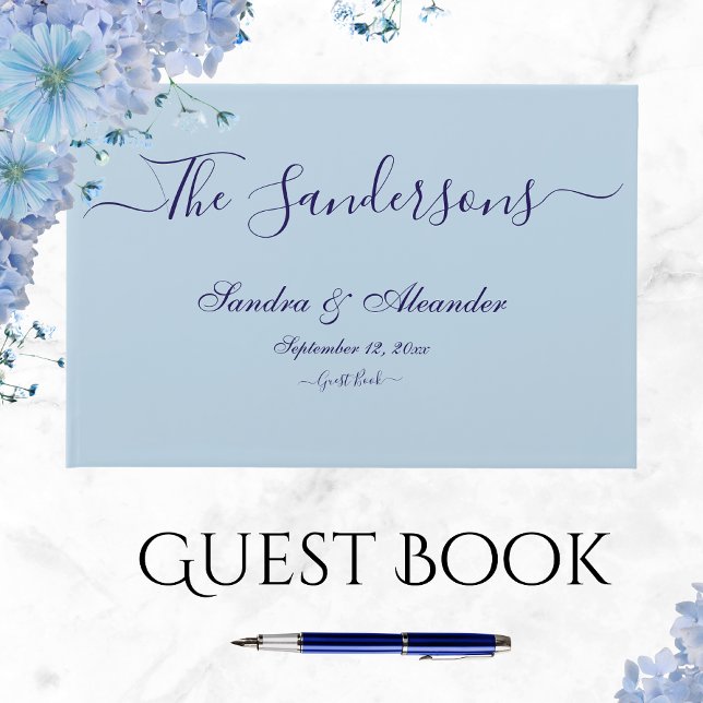 Livro De Visitas Verde Azul Branco Mínimo e Moderno Elegante (Criador carregado)