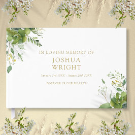 Livro De Visitas Verde Em Memória Carinhosa Funeral Memorial