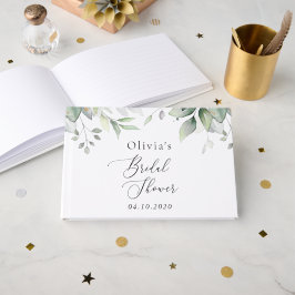 Livro De Visitas Verde, Eucalipto Folhas, Boho, Chá de panela