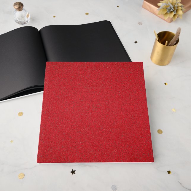 Livro de Visitas Vermelho Texturizado com Páginas  (Frente aberta)