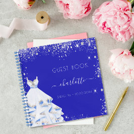 Livro de visitas Vestido azul royal prata Sweet 16