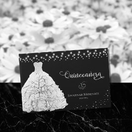 Livro De Visitas Vestido de Quinze Anos Preto Branco Luzes Foto