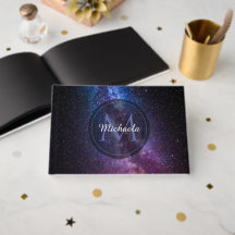 Via láctea cores brilhantes monograma personalizáv
