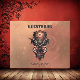 Livro De Visitas Viagem de tempo místico com asas, relógio de galão