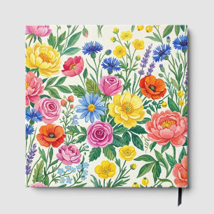Livro De Visitas Vibrant Wildflower Meadow Botanical Garden Print