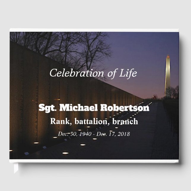 Livro De Visitas Vietnam Veteran e Washington Memorial (Frente)