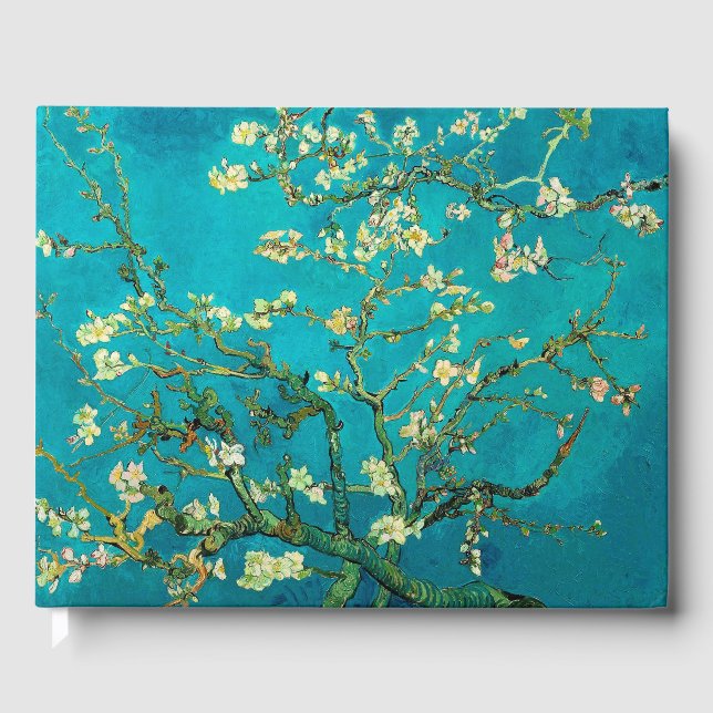 Livro De Visitas Vincent Van Gogh Blossoming Almond Tree Arte Flora (Frente)