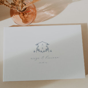 Livro De Visitas Vinhas eternos Derrame Blue Crest Monograma de Cas