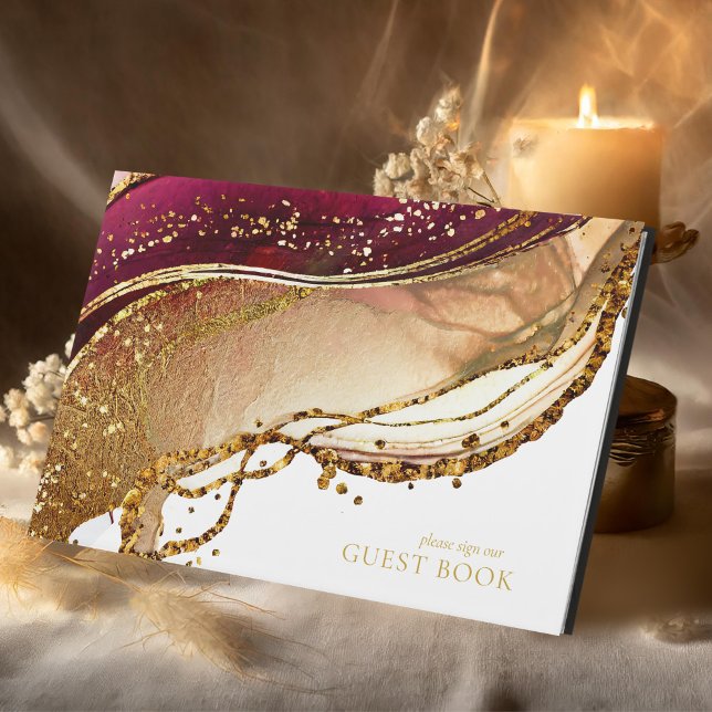 Livro De Visitas Vinho Vermelho abstrato com Vinho Nado Espumante I (Criador carregado)