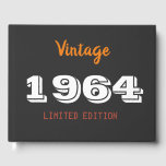 Livro De Visitas Vintage 1964 edição limitada 60th Birthday Gift<br><div class="desc">Vintage 1964 year limited edition 60th Birthday Gift</div>