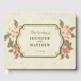 Livro De Visitas Vintage Apple Blossom Casamento