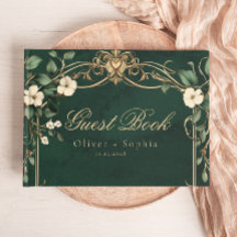 Vintage Art Nouveau Green and Gold Wedding