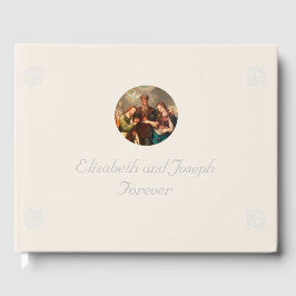 Livro De Visitas Vintage Católico Casamento de Guest Book