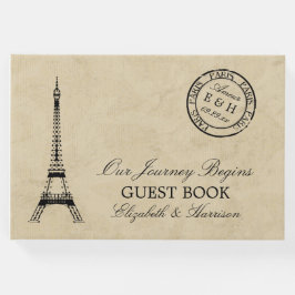 Livro De Visitas Vintage Eiffel Tower Paris Postmark Wedding