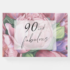 Livro De Visitas Vintage Floral 90 Festa de aniversário