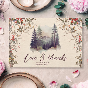 Livro De Visitas Vintage Mountain Forest Evergreen Tree Weding