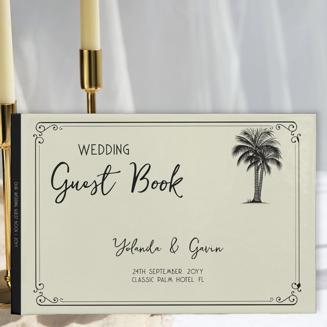 Livro De Visitas Vintage Palm Tree Wedding (Wedding Guest Book from my Vintage Palm Wedding Collection)