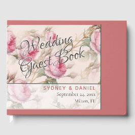 Livro De Visitas Vintage Rosa Wedding Guest Book