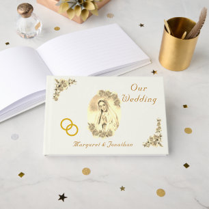 Livro De Visitas Virgem Maria Casamento Católico Sepia