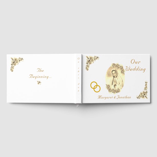 Livro De Visitas Virgem Maria Casamento Católico Sepia (Completo)