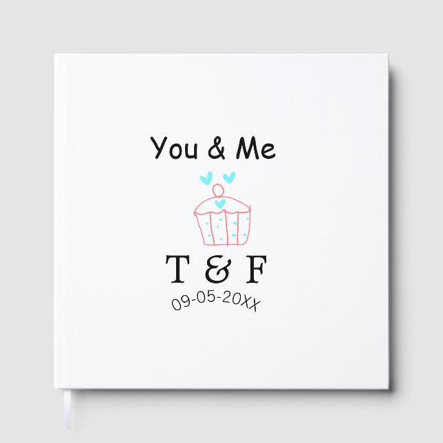 Livro De Visitas Você e eu amamos bolo de xícara vermelho dia dos n (Frente)