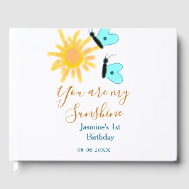 Livro De Visitas Você é minha borboleta azul-alaranjada