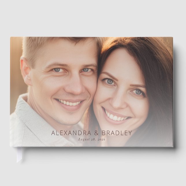 Livro De Visitas Warm Beige Romantic Photo (Frente)