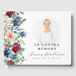 Livro De Visitas Watercolor Floral No Loving Memory Keepape