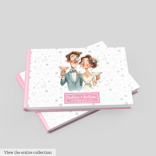 Livro De Visitas Watercolor Guest Book Funny Wedky Casal Quirky