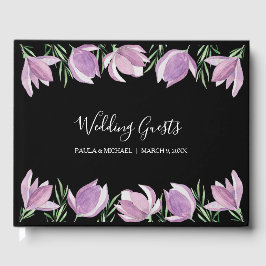 Livro De Visitas Watercolor Magnolia Floral Wedding