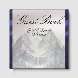 Livro De Visitas Watercolor Mountains Wedding Large